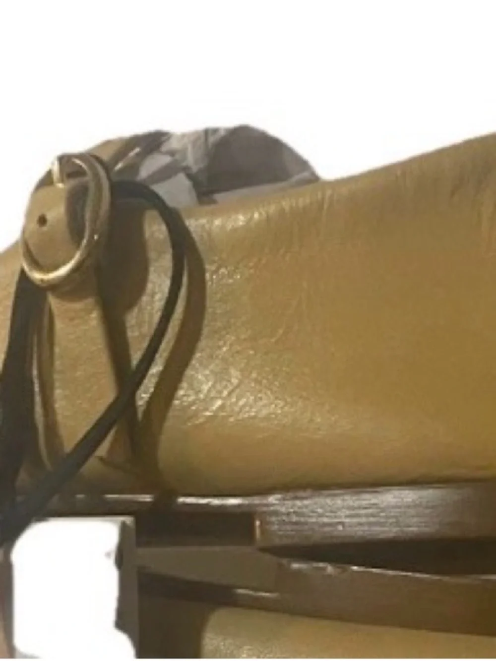 Zara Size 5 Girls Leather Pointed Mary Jane Flats in Tan Big Kids Formal NWT